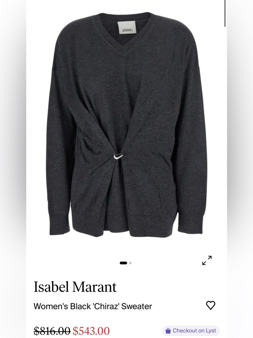 ISABEL MARANT Chiraz V-neck ring-detail sweater